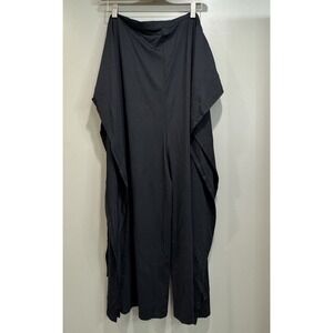 Halara High Waisted Wide Leg Flowy Open Side Tie Black Palazzo Beach Cover Pant‎